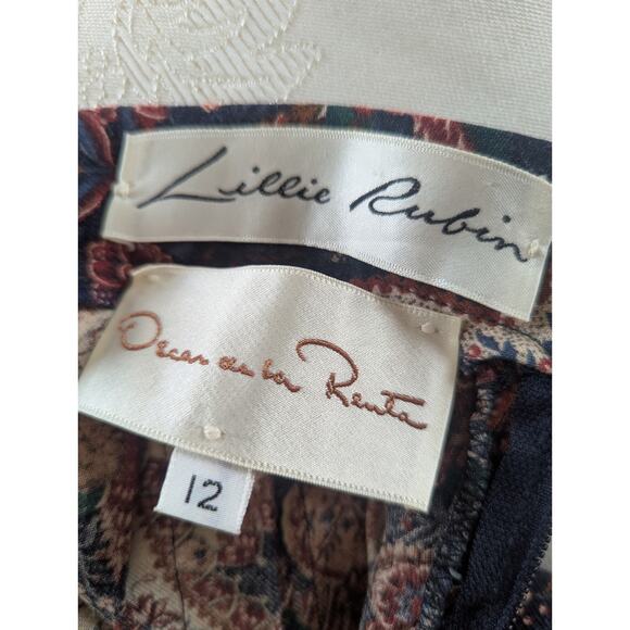 Rare Vintage Lillie Rubin x Oscar de la Renta Paisley Floral Maxi Boho skirt - Picture 4 of 6